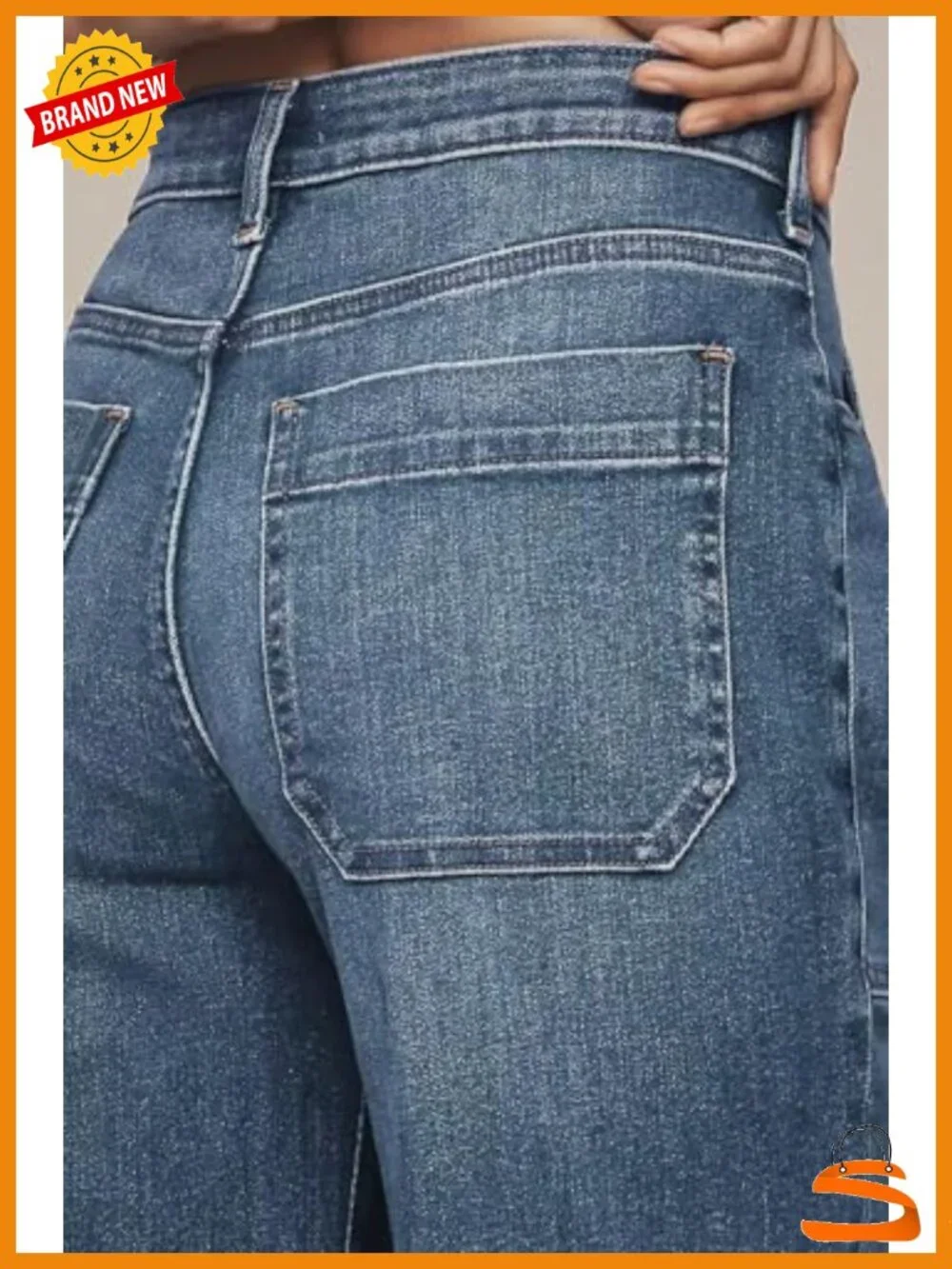 High Waisted Wide Leg Baggy Jean with Front Pockets